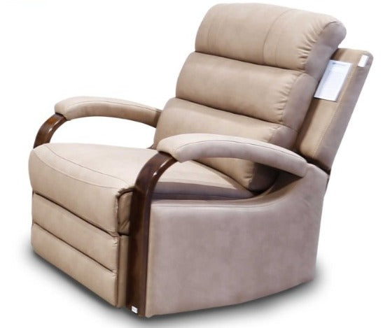 Michigan Manual Reclining Armchair Faux Suede Beige
