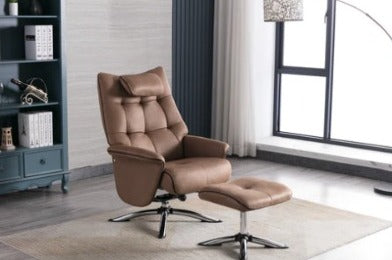 Ohio Recliner Chair & Ottoman Chestnut