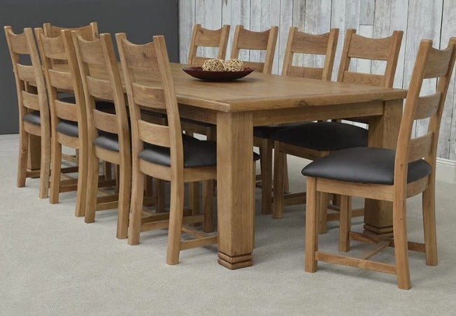 Danube Oak 2.6 M Fixed Dining Table