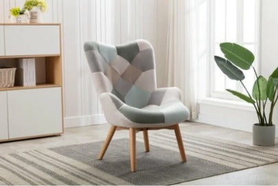 Wendy Blue Patchwork Accent Chair