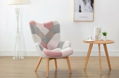 Wendy Pink Patchwork Accent Chair