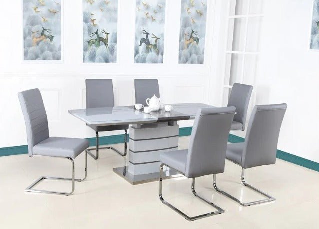 Chantelle Grey Extending Dining Set - Healy Furniture & Carpets