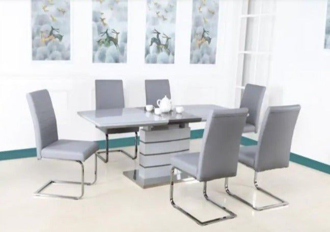 Chantelle Grey Extending Dining Set - Healy Furniture & Carpets