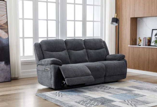 Herbert 3 Seater Recliner Sofa - Dark Grey
