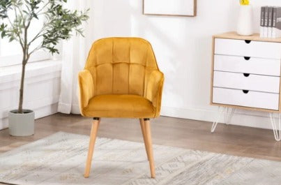 Brooklyn Velvet Accent Chair Mustard
