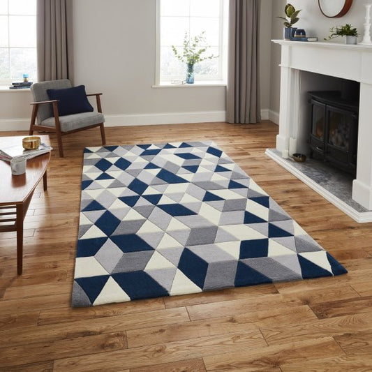 Hong Kong 3653 Grey/Navy - Healy Furniture & Carpets