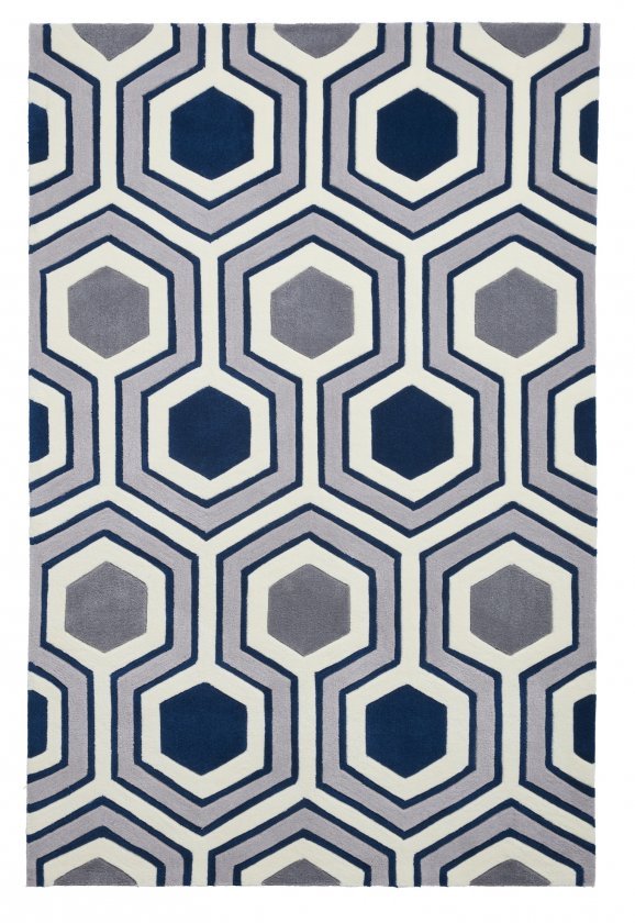 Hong Kong 3661 Grey/Navy - Healy Furniture & Carpets