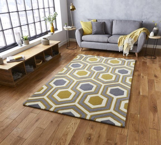Hong Kong 3661 Grey/Yellow - Healy Furniture & Carpets