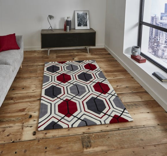 Hong Kong 7526 Cream/Red - Healy Furniture & Carpets