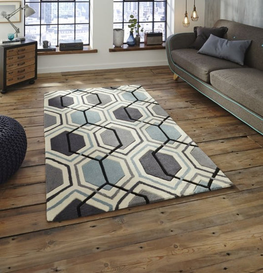 Hong Kong 7526 Grey/Blue - Healy Furniture & Carpets