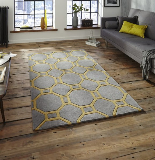 Hong Kong 4338 Grey/Yellow - Healy Furniture & Carpets