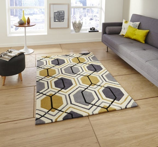 Hong Kong 7526 Grey/Yellow - Healy Furniture & Carpets
