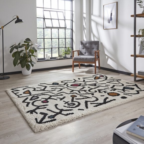 Royal Nomadic A637 Cream/Black/Multi - Healy Furniture & Carpets