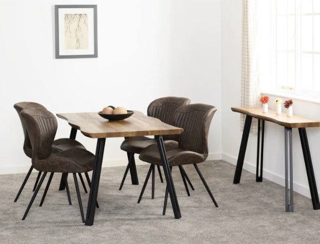 Quebec Oak Effect Wave Edge Dining Sets - Healy Furniture & Carpets
