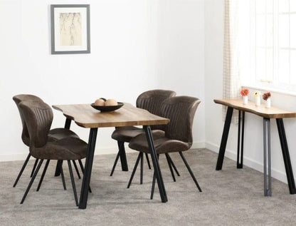 Quebec Oak Effect Wave Edge Dining Sets - Healy Furniture & Carpets