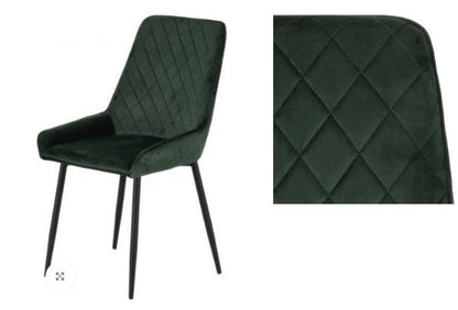 Athens Round Dining Set with Avery Chairs Concrete Effect/Black/Emerald Green Velvet - Healy Furniture & Carpets