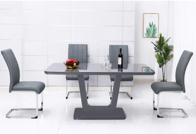 Edel 4 Ft Grey Dining Set - Healy Furniture & Carpets